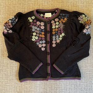 Doen Embroidered Puff Sleeve Sweater